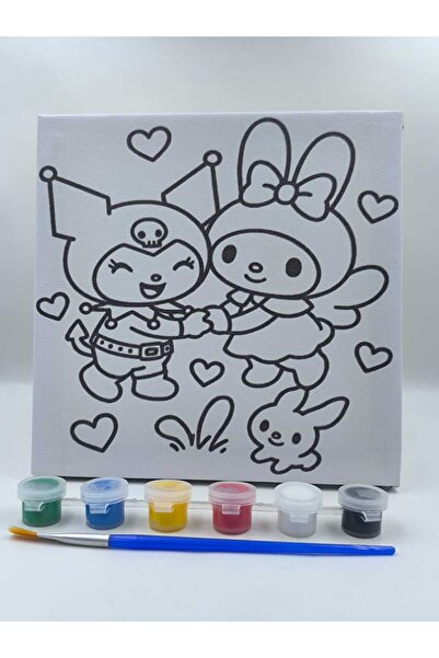 3DreaMaker My Melody & Kuromi Figürlü Çocuk Boyama Seti – Fırça ve Akrilik Bo...
