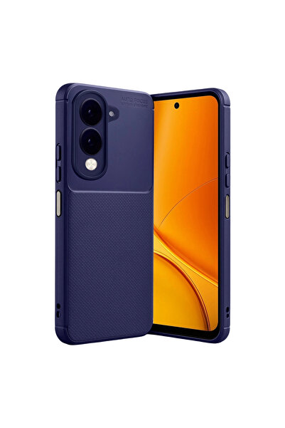 eco port Vivo Y29S Compatible Auto Focus Carbon Cover - Navy Blue
