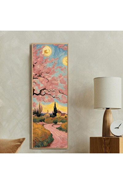 Tuba Decor Tek Parça Gerçek Ahşap dikey Panorama Çerçeveli Tablo