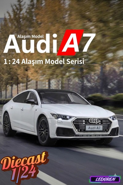 L'eDoren Beyaz Renkli Audi a7 1/24 Diecast Koleksiyon Maket Model Araba CHE ZHİ