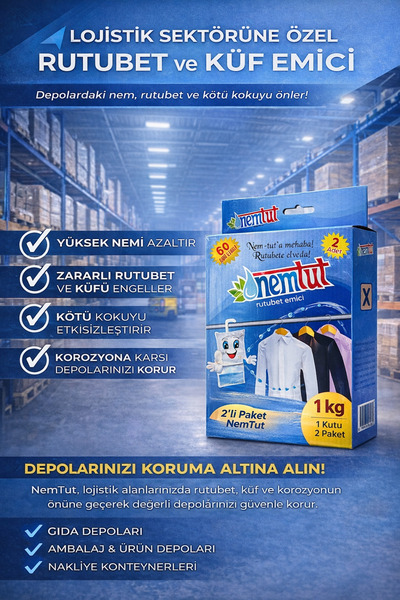 nemtut Lojistik Nem Rutubet Giderici Korozyon Önleyici Koku Giderici 3 Kutu 6...