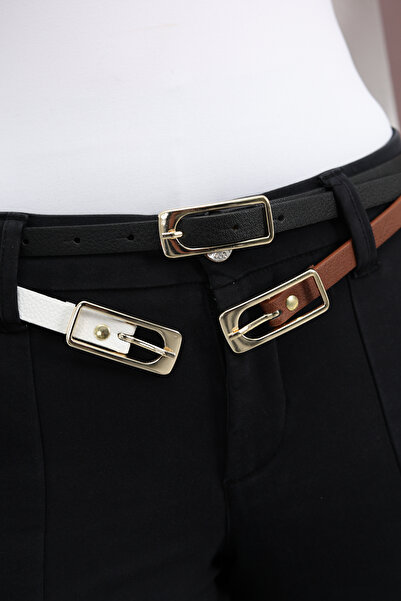 ARLIVA Gold Plated Long Buckle Women's Trouser Belt, Dress Belt, Coat Belt