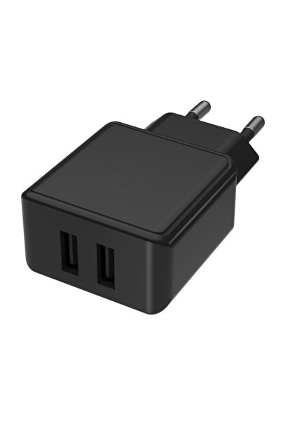 e-SWC e-SWC® mains charger, 2 x USB, 12 W, 2.4 A, Black