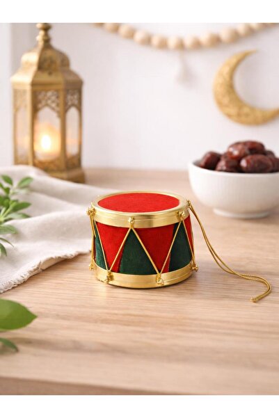 Parti Adresi Ramazan Temalı Mini Davul Süs – Dekoratif Masa & Duvar Süsü 7 cm