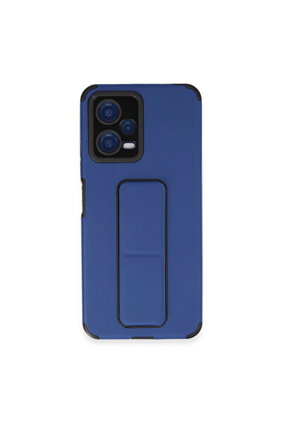 eco port Poco X5 5g Case with Mega Stand Silicone - Blue