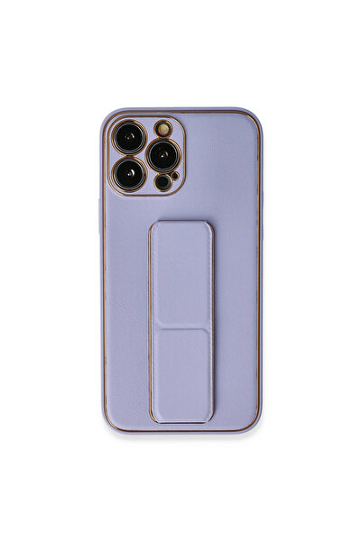 eco port iPhone 13 Pro Case Coco Leather Stand Cover - Lilac
