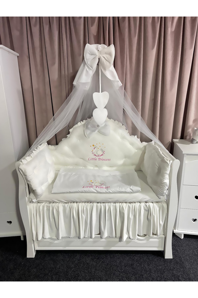 PeppiBambini Personalized 7-piece cot linen REGAL White -