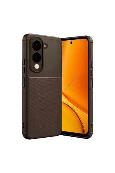 eco port غطاء كربوني متوافق مع فوتو فوكس من فيفو Y29s - بني