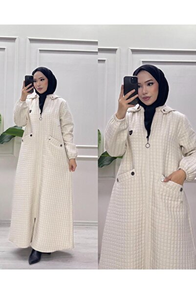 moda acar Full-Length Zippered Quilted Coat