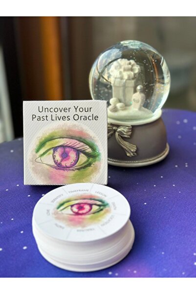 Uncover Past Lives Oracle Destesi/Daire Kesim Kartlar -10cm çapında