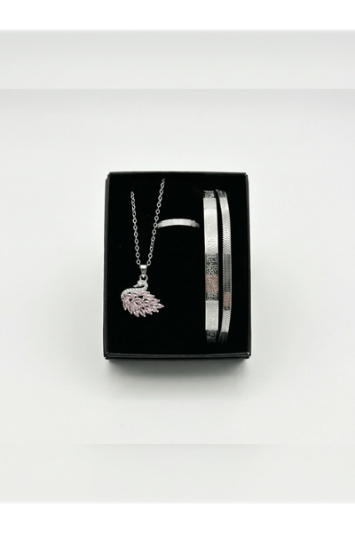 PURE BERRY قلادة بجعة مرصعة بالأحجار، سوار آية الكرسي، سوار وخاتم إيطالي، طقم...