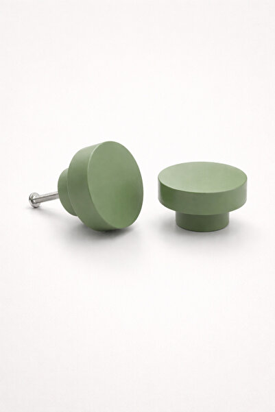 od orient design Adaçayı Yeşili - Ahşap Çekmece ve Dolap Kulbu 2’li