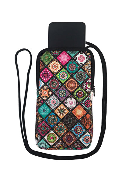 Wallery Bags Desenli Askılı Telefon Çantası – Cüzdan & Boyun Çantası