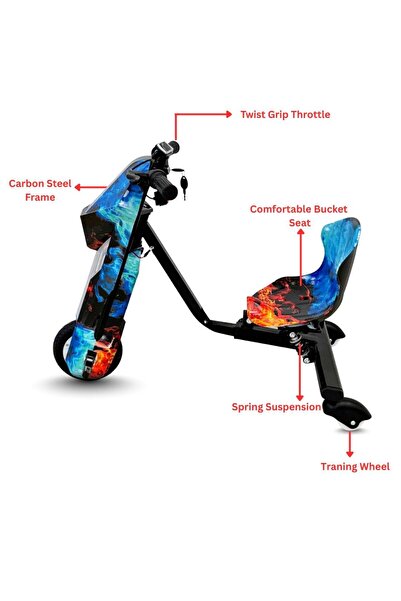 Generic WINDHORSE Electric Drifting Scooter - 250W Brushless Motor, 360° Spin, Bluetooth & 3-Speed Modes