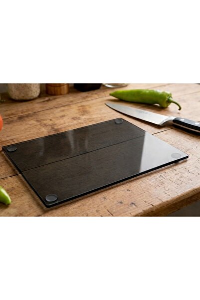 Şeffaf Temperli Cam Kesme Tahtası Ve Sunum Tablası Natural Saydam 20 X 30 Cm