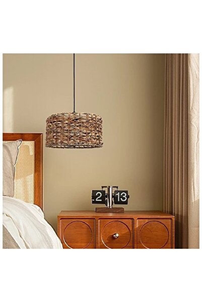 Hummer Rattan pendant chandelier, 35 cm diameter, E27 light base size