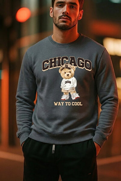 COMBİNE MİCHAİL Hanorac lejer pentru bărbați, cu imprimeu ursuleț de pluș, fu...