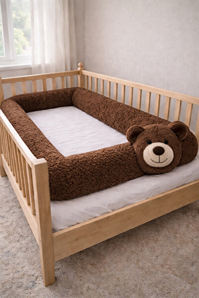 zabonti home 370 cm Montessori Brown Bear Bed Edge Protector Teddy
