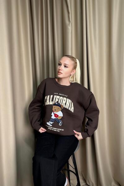 lizge giyim Crew Neck Sweatshirt with Embroidery Detail