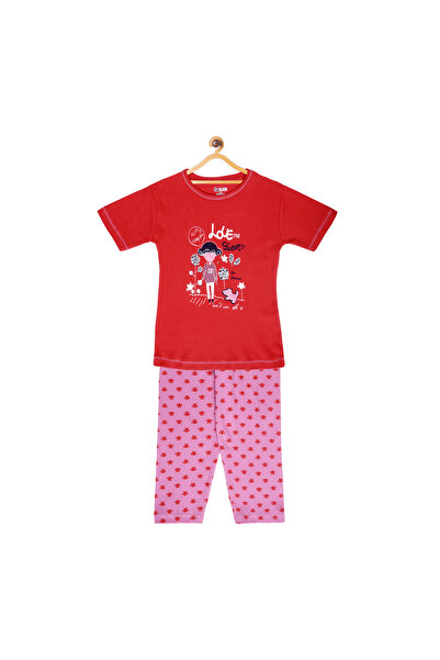 Pink Berries طقم بيجاما بناتي من قطعتين، مصنوع من القطن الخالص 100%