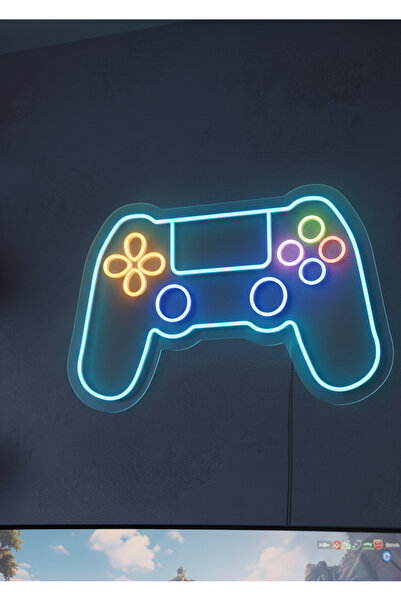 dekoraven Playstation Konsol Kol Neon Led Işıklı Tabela Oyuncu Gamer odası de...