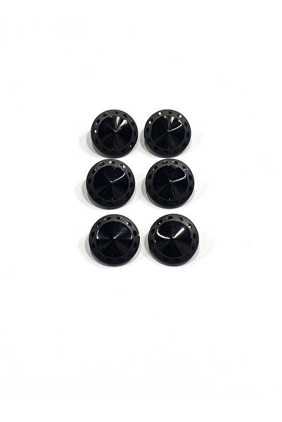 karantuhafiye زر معطف ترنش إيطالي / أسود / منقوش / 2.3 سم / مجموعة من 6 قطع /...