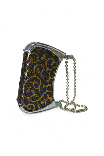 MERTCAN KNİFE Vintage Çanta Tasarım Manyetolu Çakmak - Altın Sarısı Desenli M...