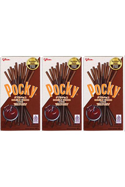 Glico Promo Pack 3X Pocky Double Choco with Double Chocolate Coating | Japane...
