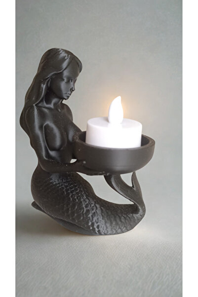 MakayGlobal Modern Deniz Kızı Figürlü Mumluk - 4 Renk Seçeneği - Estetik Deko...
