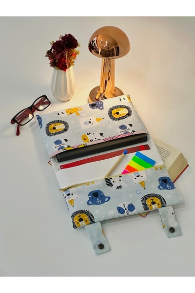 harmony dirndl Zippered Multi-Compartment Book Bag │ Patterned Book Notebook ...