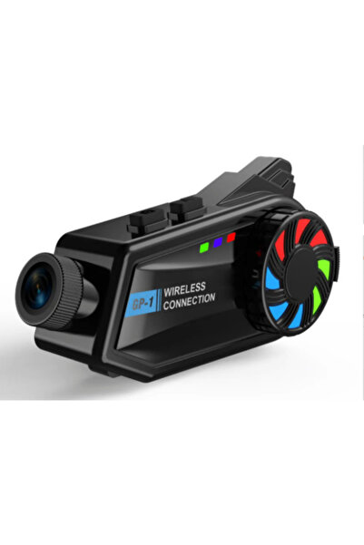 GP Intercom Kameralı Motosiklet Bluetooth Kask Kulaklık Ses Kontrolü 1080p Vi...