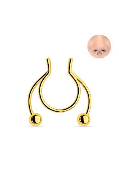 TakıLabirenti Sıkıştırmalı Septum Halkası, Fake Burun Halkası, septum Takısı,...