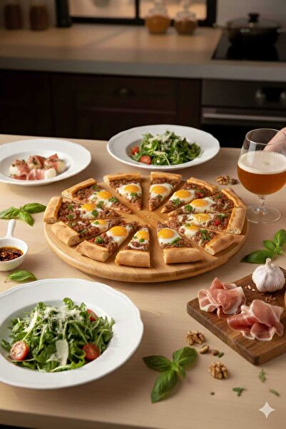 BALSA MRK model %100 doğal bambu 32CM DÖNERLİ PİZZA TAHTASI