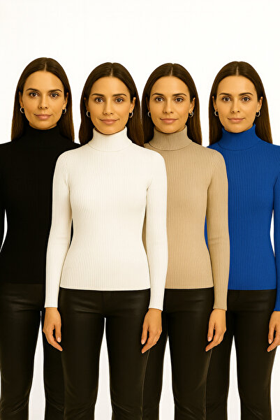 MRT STORE 4-Piece Turtleneck Sweater Ready Pack Seasonal Savior Pieces Cotton...