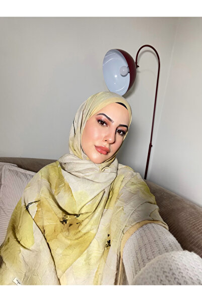 Dielle Sarı Gelincik Bambu Kraş Şal