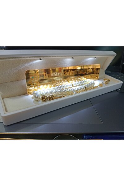 kral hediyelik Doğal kültür inci tesbıh gümüş tasarımlı işiklı yazılı sevgili...