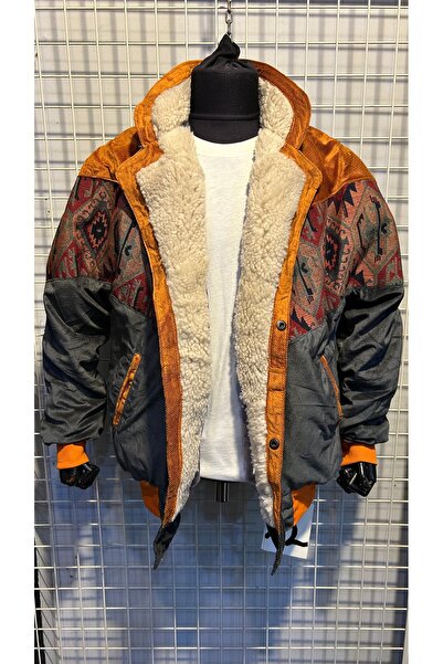 AZTEK VİNTAGE OVERSİZE KÜRKLÜ MONT