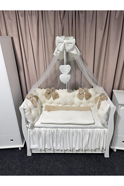 PeppiBambini Personalized 7-piece ROYAL Velvet White crib bedding -