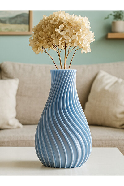 NorthEdge3D Modern Spiral Tasarımlı 3D Baskı Dekoratif Vazo – 18 cm