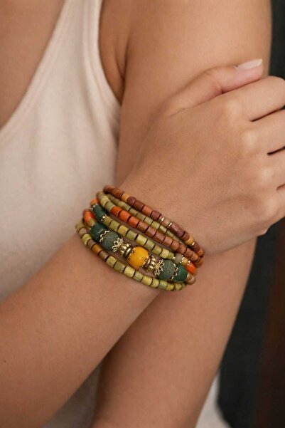 cleopatra takı aksesuar Mirage Terra Bohemian Multi-Layered Women's Bracelet