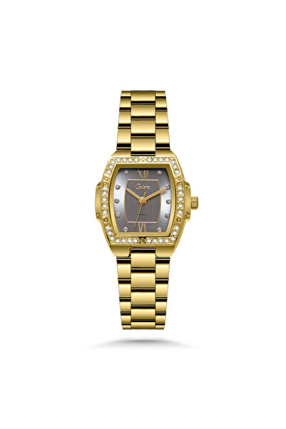 catera ساعة نسائية استيل باللون الذهبي ميناء ابيض كاتيرا