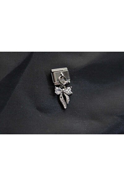 stainless steell ışıltılı kurdele italyan bileklik charmı