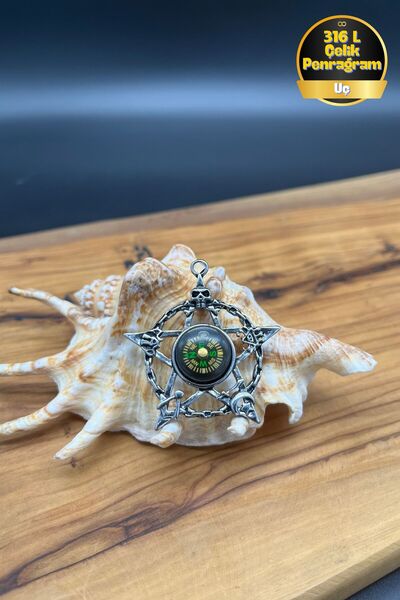 Balzamin Design 316L Steel Pentagram Pendant – Without Chain