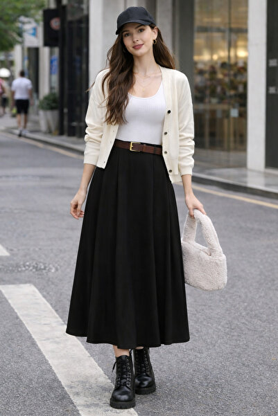 Mina Terzi&Butik Yüksek bel pileli etek