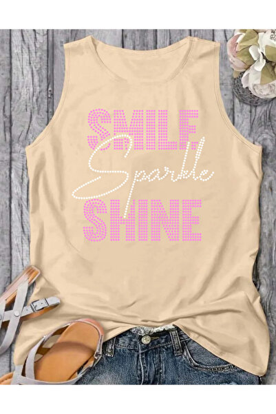 SUNFREE Shine Printed Cotton Women's Sleeveless Athlete Tshirt