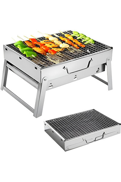 Cady One شواية فحم محمولة قابلة للطي مصنوعة من الفولاذ المقاوم للصدأ مع شبكة ...