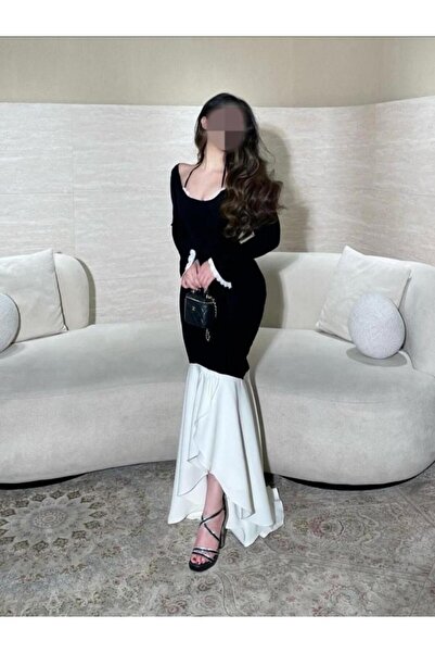 SKY dresses Black Barbie dress on white taffeta