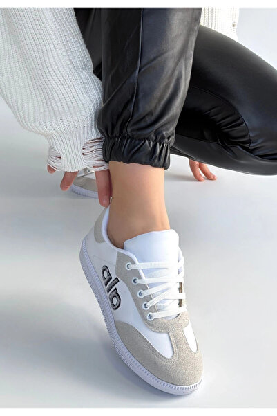 Alfanora Lendo White Leather Lace-Up Sports Shoes