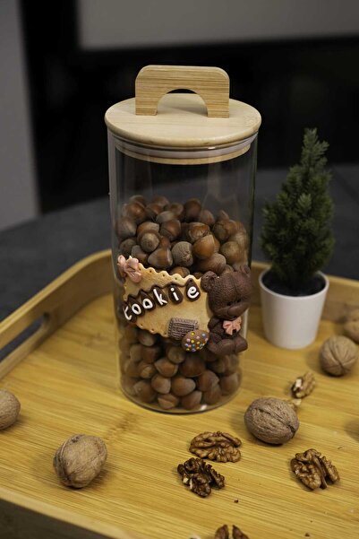 akdenizhome Special Design Polymer Clay Jar with Teddy Figure