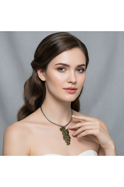 GLAMOURBAG Antique Metal Owl Figured Necklace – Vintage Stylish Design Gift J...